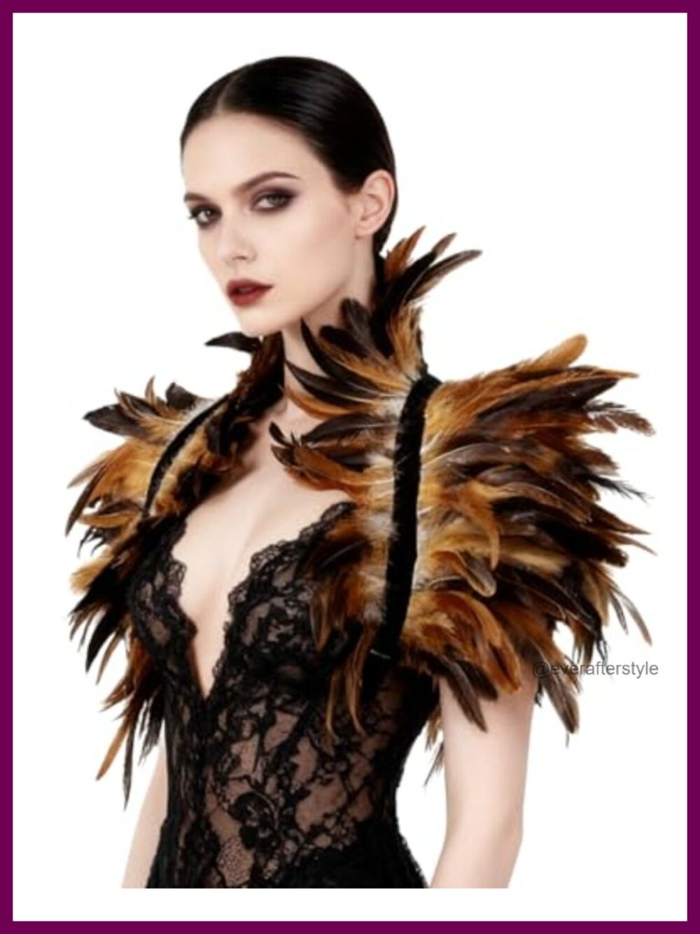 Real Natural Feather Shrug Shawl Wrap Cape Victorian Collar